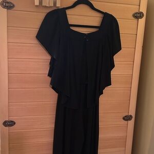 Emma & Michele Black Flutter-Sleeve Jumpsuit